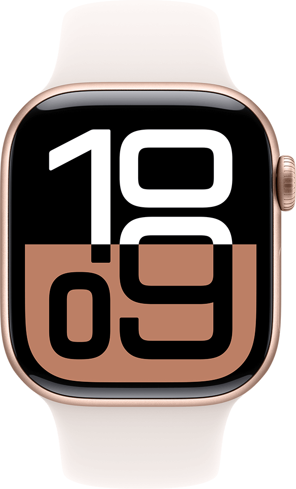 Apple Watch Series 10 GPS Cell 42mm Rose Gold Aluminium Case with Light Blush Sport Band S-M