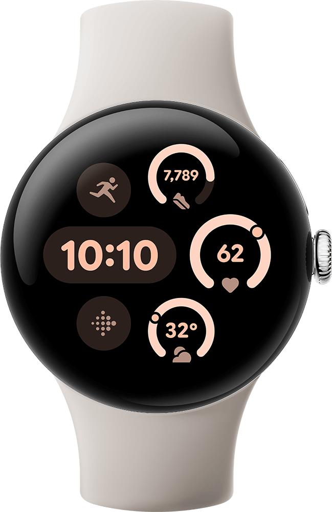 Google Pixel Watch 3 41 mm, Silver Porcelain