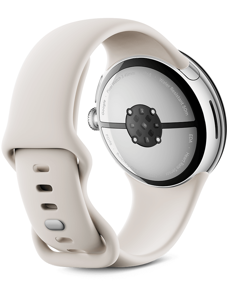 Google Pixel Watch 3 45 mm, Silver Porcelain