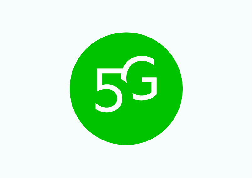 Het woord 5G in een groene cirkel