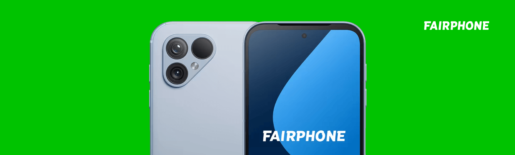 De voor- en achterkant van een Fairphone telefoon