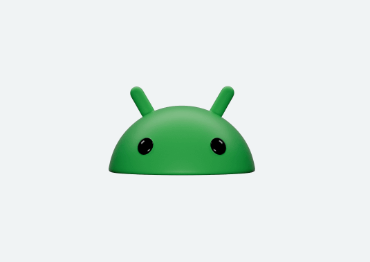 Het Android logo op een witte achtergrond